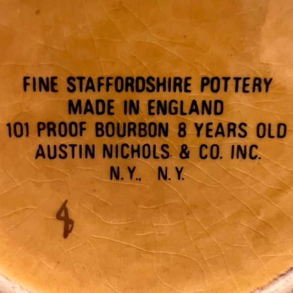 Vintage Staffordshire Pottery Wild Turkey Bourbon Pitcher - Picture 7 of 9